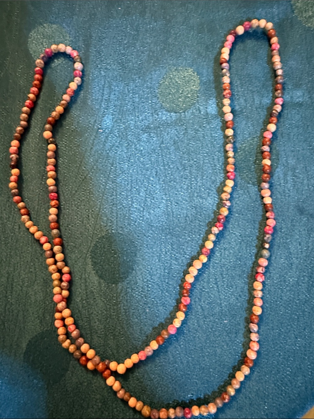 Natural Multi‑Tone Beaded Necklace - Pink and Brown